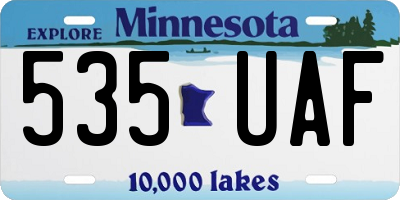 MN license plate 535UAF