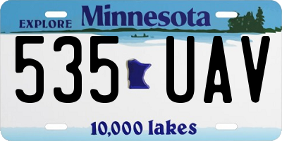 MN license plate 535UAV