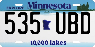 MN license plate 535UBD