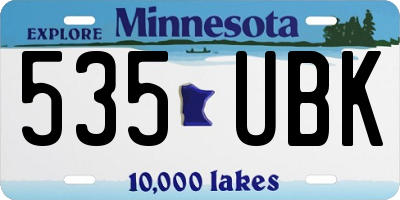 MN license plate 535UBK
