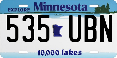 MN license plate 535UBN