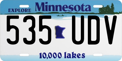 MN license plate 535UDV