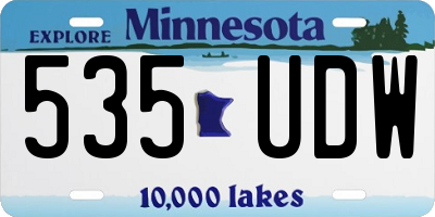 MN license plate 535UDW