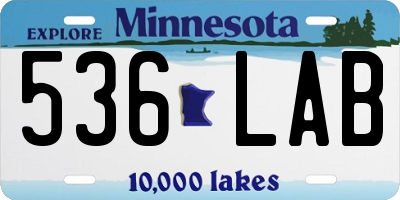 MN license plate 536LAB