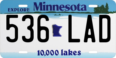 MN license plate 536LAD