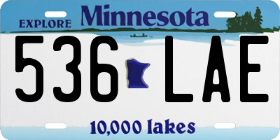 MN license plate 536LAE