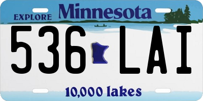 MN license plate 536LAI