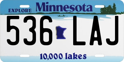 MN license plate 536LAJ