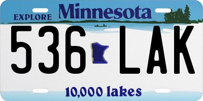 MN license plate 536LAK