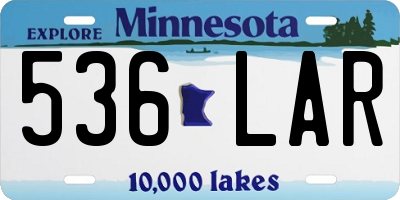 MN license plate 536LAR
