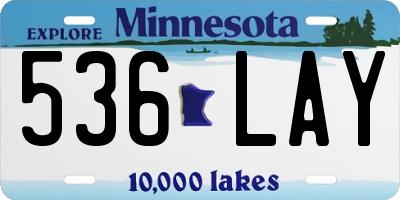 MN license plate 536LAY