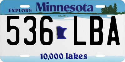 MN license plate 536LBA