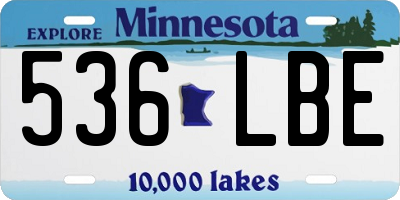 MN license plate 536LBE