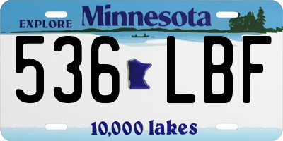MN license plate 536LBF