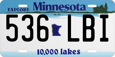 MN license plate 536LBI