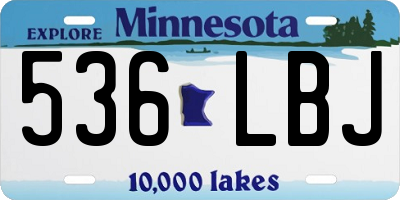MN license plate 536LBJ
