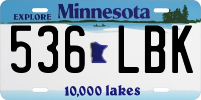 MN license plate 536LBK