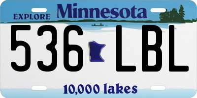 MN license plate 536LBL