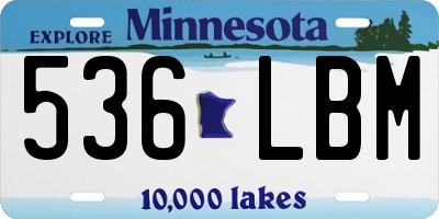 MN license plate 536LBM