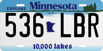 MN license plate 536LBR