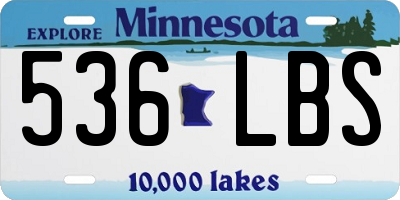 MN license plate 536LBS