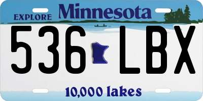 MN license plate 536LBX