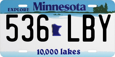 MN license plate 536LBY