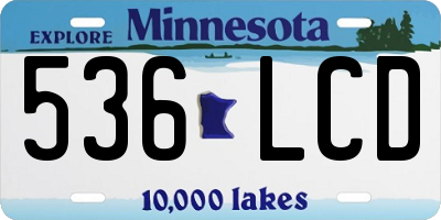 MN license plate 536LCD