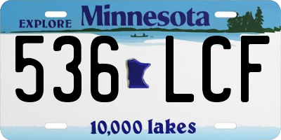 MN license plate 536LCF