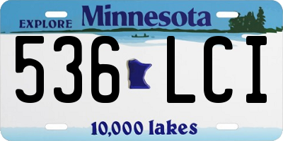 MN license plate 536LCI