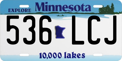 MN license plate 536LCJ