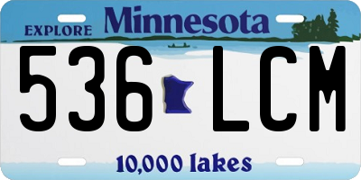 MN license plate 536LCM