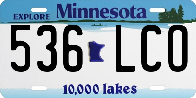 MN license plate 536LCO