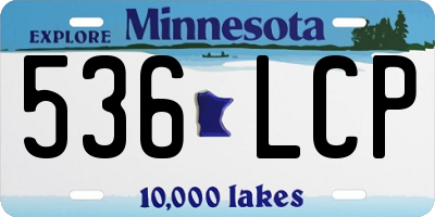 MN license plate 536LCP
