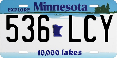MN license plate 536LCY