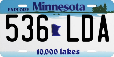 MN license plate 536LDA