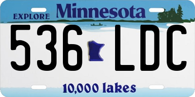 MN license plate 536LDC