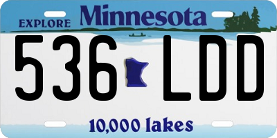 MN license plate 536LDD