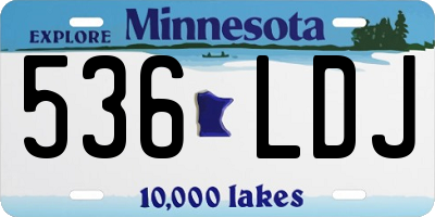 MN license plate 536LDJ