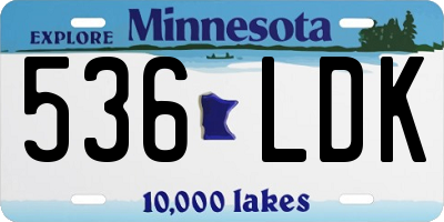 MN license plate 536LDK
