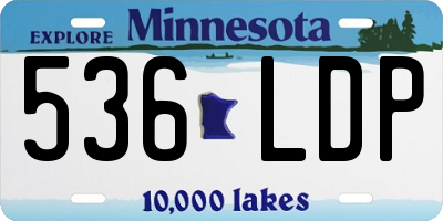 MN license plate 536LDP