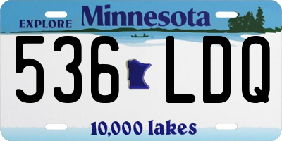MN license plate 536LDQ