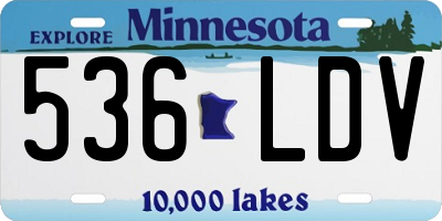 MN license plate 536LDV