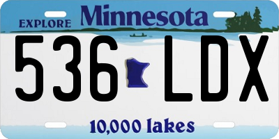 MN license plate 536LDX