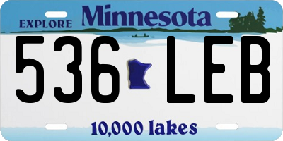 MN license plate 536LEB