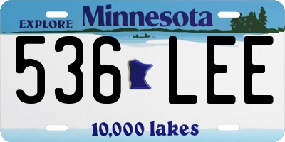 MN license plate 536LEE