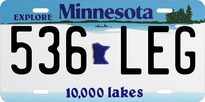 MN license plate 536LEG