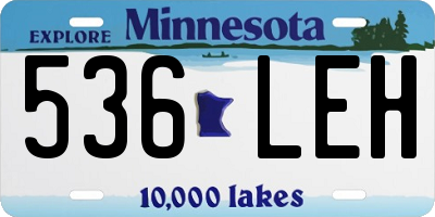 MN license plate 536LEH