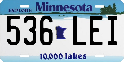 MN license plate 536LEI