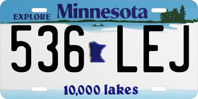 MN license plate 536LEJ